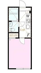 アザーレ・バモス宮前平 1Kの間取図画像