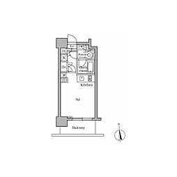 レジディア三軒茶屋 ワンルームの間取図画像