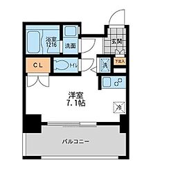 プライマル三軒茶屋 ワンルームの間取図画像