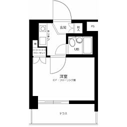 ベルメゾン二子 1Kの間取図画像