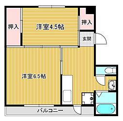 ヴィラナリー豊岡2号棟 2Kの間取図画像
