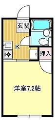 メゾン・ド・プリーA 1Kの間取図画像