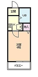 トーヨーハイツ豊岡ヴァンキャッスルA 1Kの間取図画像