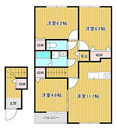 ファミリア福田 3LDKの間取図画像