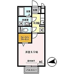 セントヒルズ 1Kの間取図画像