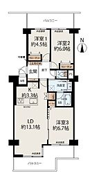 エバーグリーン上本町 3LDKの間取図画像