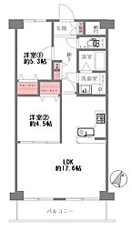 ユニハイム千船2号棟 2LDKの間取図画像