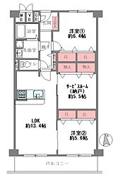 日商岩井野江マンション 3LDKの間取図画像