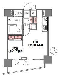 ダイナシティ上本町 1LDKの間取図画像