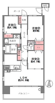 間取り イニシア鶴見パークウエスト 2階/201