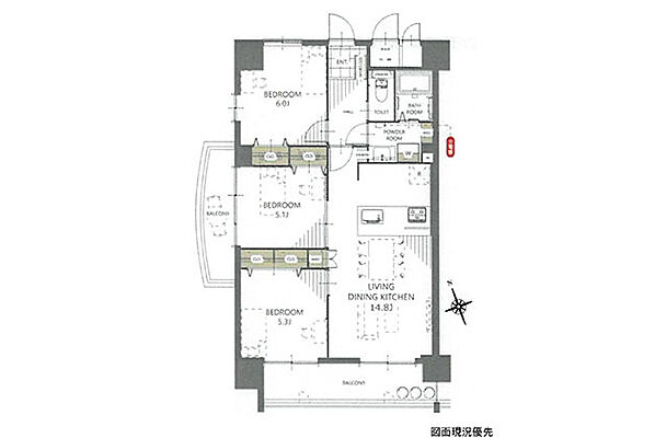 間取り サニーハイム舟入 2階/-