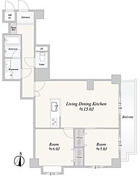 ライオンズマンション川口第7 2LDKの間取図画像