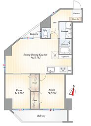 朝日西巣鴨マンション 2LDKの間取図画像