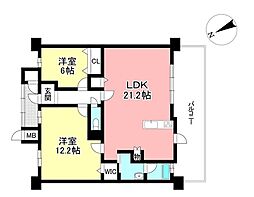 TSTAGE新生町 2LDKの間取図画像