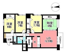 ソシアルセイワ豊田山之手 4LDKの間取図画像