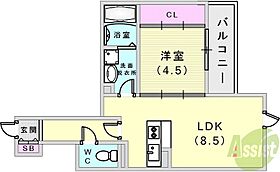 セジュール下山手通  ｜ 兵庫県神戸市中央区下山手通8丁目4-10（賃貸アパート1LDK・1階・34.77㎡） その2