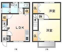 ルネッサンスV 101 ｜ 岐阜県各務原市鵜沼各務原町2丁目（賃貸タウンハウス2LDK・1階・59.00㎡） その2