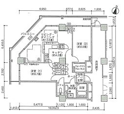 UR都市機構ジェイタワー西大井イーストタワー 2LDKの間取図画像