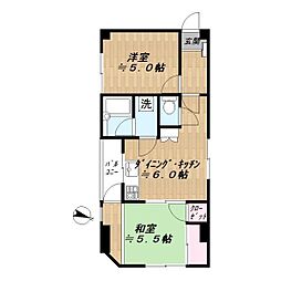一枝ビル 2DKの間取図画像
