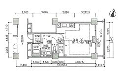 UR都市機構ジェイタワー西大井イーストタワー 1Kの間取図画像