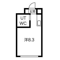 七間町ハイム ワンルームの間取図画像
