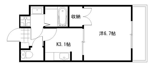 M.city井口 202｜広島県広島市西区井口５丁目(賃貸マンション1K・2階・23.48㎡)の写真 その2