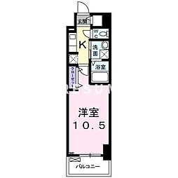 JR総武線 千葉駅 徒歩17分の賃貸マンション 13階1Kの間取り