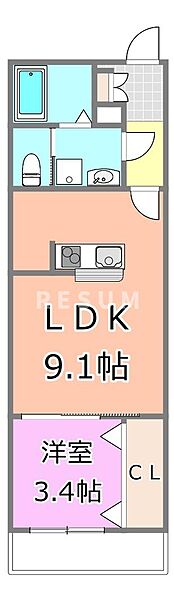 クレセントパーク末広 ｜千葉県千葉市中央区末広3丁目(賃貸アパート1LDK・2階・30.67㎡)の写真 その2