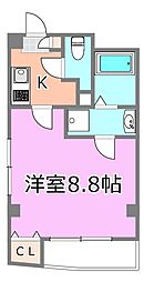 JR外房線 本千葉駅 徒歩3分の賃貸マンション 5階1Kの間取り