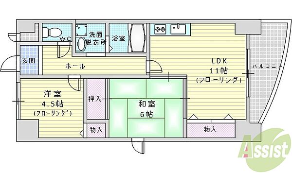 ハウス・オブ・ロゼ 305｜大阪府豊中市豊南町東3丁目(賃貸マンション1LDK・3階・50.49㎡)の写真 その2