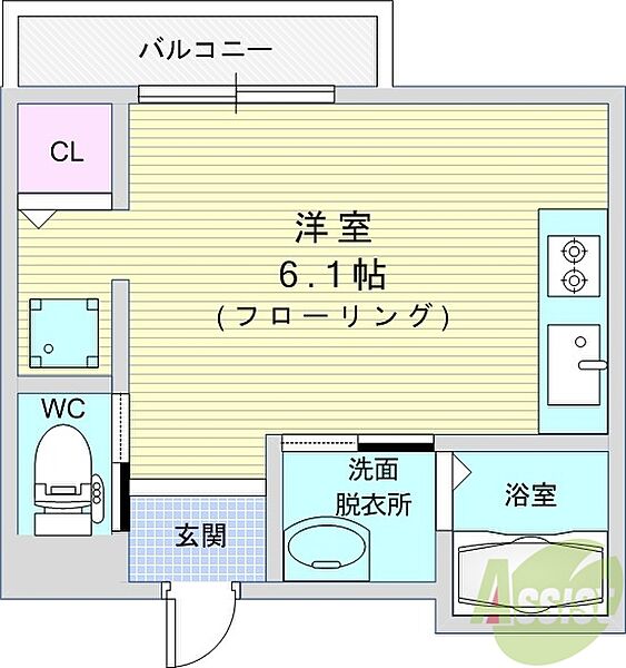 ユーハイツ住吉 103｜大阪府池田市住吉2丁目(賃貸マンション1R・1階・19.36㎡)の写真 その2