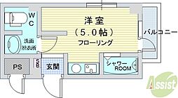 GROOVE待兼山 ワンルームの間取図画像