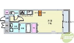 イーストアズワン 1Kの間取図画像