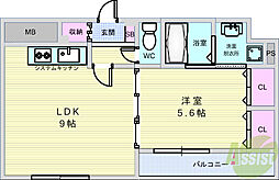ルグラン弐番館 1LDKの間取図画像