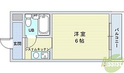 アイシス服部 1Kの間取図画像