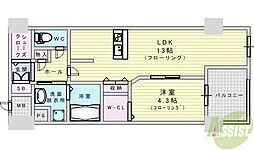 グランデュール 1LDKの間取図画像