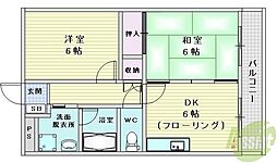 ストーク利倉 2DKの間取図画像
