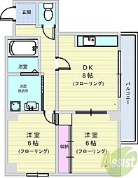 カサ・フェリーチェ 2DKの間取図画像