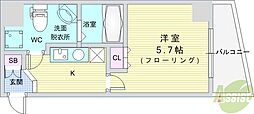 ウインズコート石橋 1Kの間取図画像