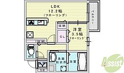 フォレストファン 1LDKの間取図画像