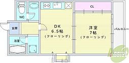 豊中服部アパートメント 1DKの間取図画像