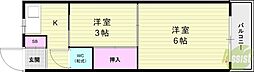 曽根ハウス 2Kの間取図画像