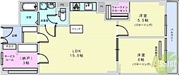 三ツ池台マンション 1SLDKの間取図画像