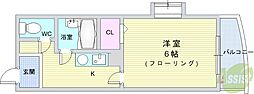 クレストウッド 1Kの間取図画像