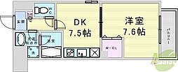 ルミナスビラ石橋 1DKの間取図画像