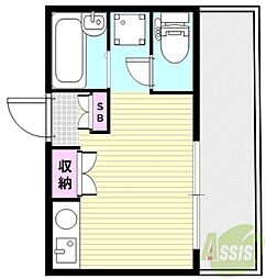なかやファームサイド ワンルームの間取図画像