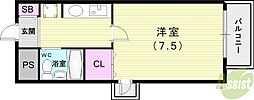 マシオン桜井 1Kの間取図画像