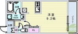 WELLSQUARE池田天神 1Kの間取図画像
