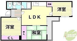 シュロス2五月山 3LDKの間取図画像