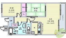 豊中パーク・レジデンス 2LDKの間取図画像